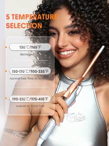 SHEGLAM HAIR It-Curl Curling Iron,9mm | 3/8 Inch Small Curling Iron,Tight Curls Curling Iron,LED Display & 8 Temperature Settings,Quick Preheating & No Waiting,Hair Care Without Damaging Hair,Anti-Stuck Hair Design,Auto Off Suitable For All Hair Types - EU C Type Plug(220-240V) - View 6