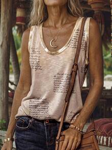 EMERY ROSE Women's Casual Tank Top With Slogan Print Graphic Tees Women Tops - Multicolor - View 3