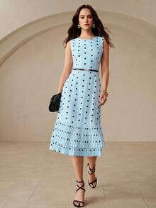 Women Short Dresses - Sky Blue - View 7