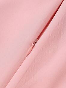 SHEIN Women's Elegant Party & Commute Pearl Decor Ruched Waist Pink Midi Dress Summer Outfit For Women Vacation Outfits For Women Casual Dresses For Women - Pink - View 7