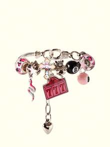 Popjeli DIY Summer Bb Pink Bracelet, Bear/Flower/Cross/Fashion - Pink - View 10