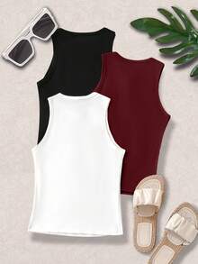 SHEIN CURVE+ 大尺碼女款春夏豹紋細肩帶背心，適合約會、浪漫、通勤、休閒日常穿著 - 彩色 - 查看 2