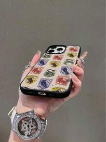 HARRY POTTER X SHEIN 時尚品牌 Harry Potter 四大學院徽章軟手機殼，防震防摔保護套，適用於 iPhone 13/14/15/15Pro/16/16Pro/17Pro，粉絲禮物 - 彩色 - 查看 7