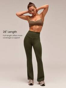 GLOWMODE 28" Powersculpt™ StudioShape Peakbum 喇叭褲，附網格拼接、抽繩防捲腰頭，高強度訓練健身房運動健身服 - 軍綠色 - 查看 4
