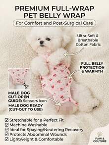 PETSIN 1PC Belly Warming Pet Home Wear, Thin Breathable Suspender Vest For Small Dogs Teddy Bichon Pomeranian - Multicolor - View 2