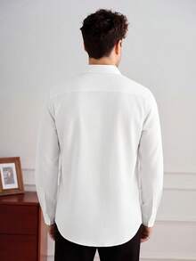 Core Aspect Men's Denim Single-Breasted Casual Versatile Daily Wear Shirt - White - View 2