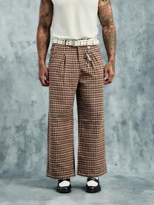 INCRYTM PAVTROS Men's Casual Fashionable Versatile Straight Leg Wide Leg Pants Plaid Pants Men's Wide Leg Pants Baggy Men Baggy Wide Pants Wide Leg - Multicolor - View 4
