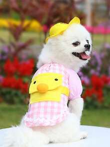 PETSIN Bộ 1 balo hình vịt hoạt hình cho thú cưng, quần áo hai chân, bộ đồ mỏng nhẹ mùa xuân hè thu cho chó mèo. - Nhiều màu - Xem 17