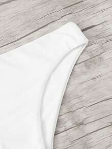 Swim Basics Summer Beach Solid Swimming Panty - White - View 5