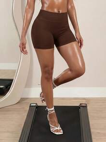 Dewbera Women Ribbed Trim Crop Tank Top And Shorts Set Brown Sports Bra Workout Two Pieces Athletic Yoga Setworkout - Coffee Brown - View 8