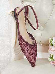 CUCCOO HITCHD Women's Mesh Embroidered Flat-Soled Shoes - Burgundy - View 13