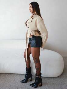 Maju Mazalli Women Trench Coats,Graduation,Teacher,Back To School In Fall/Winter - Apricot - View 4