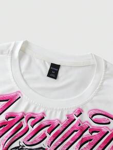 ROMWE MEN Men's Loose Fit Short Sleeve T-Shirt With Jesus Print - White - View 3