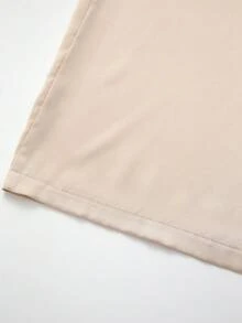 GlowEve CURVE 優雅女款長褲 不對稱高腰寬腿剪裁 綁帶細節 緞面質感 秋季 香檳色 婚禮 正式晚宴 生日酒會 - 杏色 - 查看 7