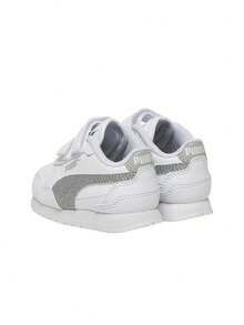 Puma SMASH Kids' Sneakers Lightweight Snug Fit Padded Weekend Casual Outing White 401592-01 - Silber - Übersicht 3