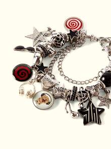 Popjeli Pulsera de viaje linda DIY, pulsera de amor, música/linda/mariposa/moda/gótica - Plateado - Ver 9