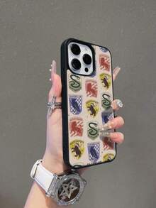HARRY POTTER X SHEIN 時尚品牌 Harry Potter 四大學院徽章軟手機殼，防震防摔保護套，適用於 iPhone 13/14/15/15Pro/16/16Pro/17Pro，粉絲禮物 - 彩色 - 查看 5