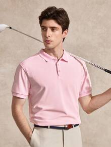 Courvante Men Solid Polo Shirt - Pink - View 8