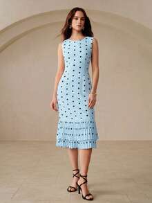 Women Short Dresses - Sky Blue - View 3