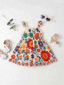 Travachic KIDS Travachic KIDS 女婴休闲可爱甜美碎花无袖松紧腰连衣裙 - 彩色 - 查看 8