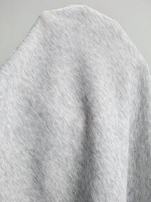 Plussiva Plus Size Maternity Textured Minimalist Top And Adjustable Waist Casual Loose Pants 2 Pieces Set - Grey - View 8