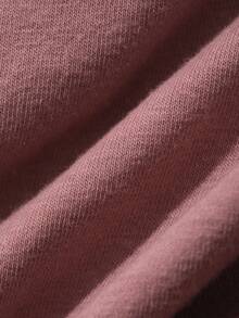 Dazy Kids 少女圓領對比飾邊百褶字母印花休閒日常外出洋裝 - 粉色 - 查看 8