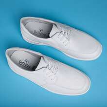 Zapato Piel Autentica, Laboratorio, Enfermería, Casual, Trabajo, Confort, Mod. 5001 - Blanco - Ver 5