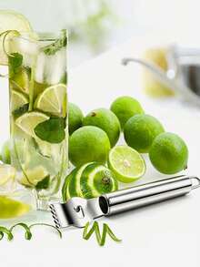 1pc Stainless Steel Lemon Zester, Orange Peeler, Citrus Peel Cutter, Kitchen Gadget, Bar Accessory, Kitchen Tool - Silver - View 8
