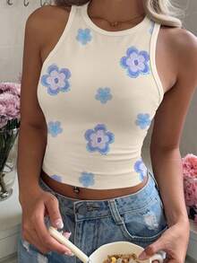 Modelyn 休閒極簡圓領修身女款背心，適合夏季 - 彩色 - 查看 3