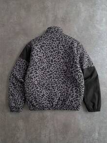 PAVTROS Men's Leopard Print Long Sleeve Zip-Up Casual Jacket - Multicolor - View 2