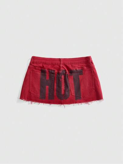 ROMWE Y2K Millennium Sexy Pink Women's Denim Skirt