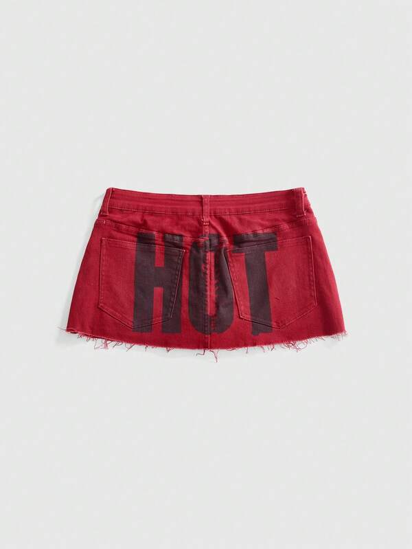 ROMWE Y2K Millennium Sexy Pink Women's Denim Skirt