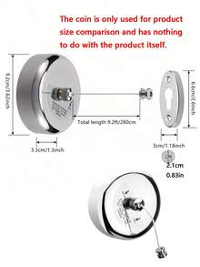 1pc Stainless Steel Retractable Clothesline, Invisible Clothes Line For Indoor/Outdoor Drying And Hanging Dress Pants Shoes Jeans Boots Skirt,Spring,Minimalist,Summer Tops - Silver - View 8