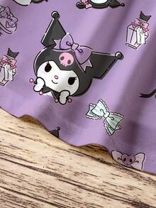 HELLO KITTY AND FRIENDS | SHEIN 女童字母與卡通印花短袖洋裝 - 白色 - 查看 6