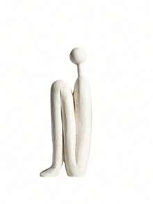 Madebyblanc 1 Piece Of Back-To-Back Matchstick Figure Sculpture Ornament, Used As A Vintage Bookshelf,  Cabinet, Bedside Table, Entrance Decoration, Back-To-Back Art Book Shelf, Book Holder, Anti Tipping White Porcelain Bookshelf - multicolor - View 10