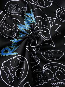 Rick and Morty X SHEIN Men's Letter Print Colorblock Casual Daily Boxer Briefs - Black - View 8
