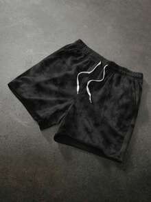 PAVTROS Herrshorts för sommaren, avslappnade och slitna, grå, med dragsko i midjan, retrostil, mångsidig design - Svart - Visa 4