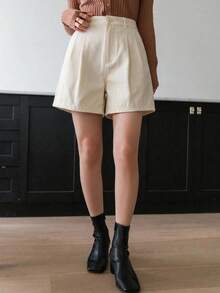 DAZY Shorts d'été décontractés urbains et professionnels pour femmes - Nude - Voir 2