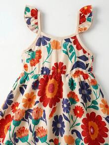 Travachic KIDS Travachic KIDS 女婴休闲可爱甜美碎花无袖松紧腰连衣裙 - 彩色 - 查看 6