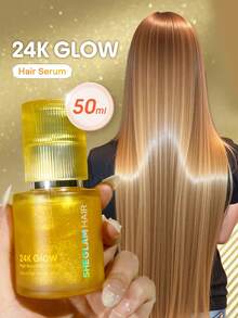 SHEGLAM HAIR 24K Glow 高光澤定型精華液 - 50ml/1.69 FlOz，24K 黃金 10 合 1 護髮日常精華液，用杏仁油和澳洲堅果油軟化頭髮，減少毛躁和損傷，增加光澤 -24KK 輕如空氣，光澤如金發，細膩香水味，適合所有香水味，適合所有香水味 禮物 粉紅色的 化妝品 海灘 節慶 護髮 假期 夏天 美髮配件 返校 旅行 - 無色 - 查看 1