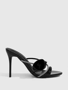 CUCCOO SZL Women's Rhinestone Strip Design Elegant Wedding Party Fashion High Heel Sandals Summer - Black - View 2