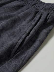 PAVTROS Men's Summer Casual Distressed Drawstring Waist Gray Shorts, Retro Style, Versatile Design, Holiday - Dark Grey - View 5
