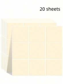 20/10 Stücke quadratische Gitter selbstklebende Mosaikfliesen Aufkleber, Vinyl Wandaufkleber für Küche, Badezimmer, Wohnzimmer, Heimdekoration Aufkleber für Feiertage & Geschenke - Mehrfarbig - Übersicht 24