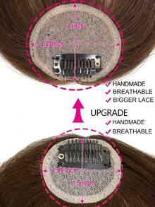 French Bangs Human Hair Air Bangs With Sideburns Brown Color Bangs Clip In Hair Extensions Beginner Friendly - S2 - View 3