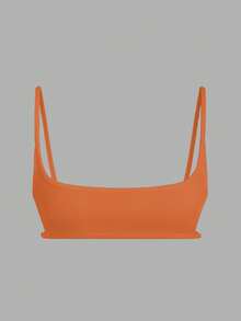 EgrlEra Women's Solid Color Backless Cropped Sexy Camisole - Orange - View 3