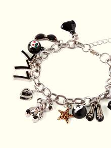 Popjeli Pulsera de viaje linda DIY, pulsera de amor, música/linda/mariposa/moda/gótica - Plateado - Ver 11