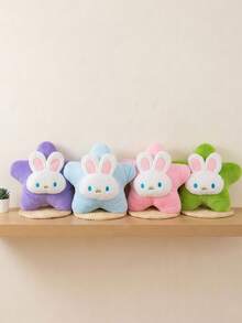 POKOJA LAND 1 Stück süßes Hase Stern Plüschkissen (Blau/Lila/Rosa). Heilendes sternförmiges Kissen mit Hasenohren. Dekorative Dekoration für Schlafzimmer & Sofa. Durchdachtes Geschenk für Tierliebhaber & Freunde. - Verschiedenfarbig - Übersicht 10