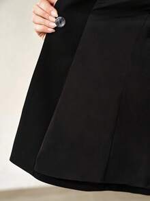 MOTF PREMIUM WOMEN'S SOLID COLOR METAL DECOR COMMUTER BLAZER - Black - View 9
