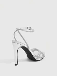 CUCCOO SZL Women's High Heels With Rhinestone Heels - Silver - View 3
