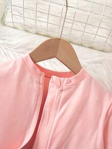 SHEIN 少女休閒百搭純色夾克 - 彩色 - 查看 3